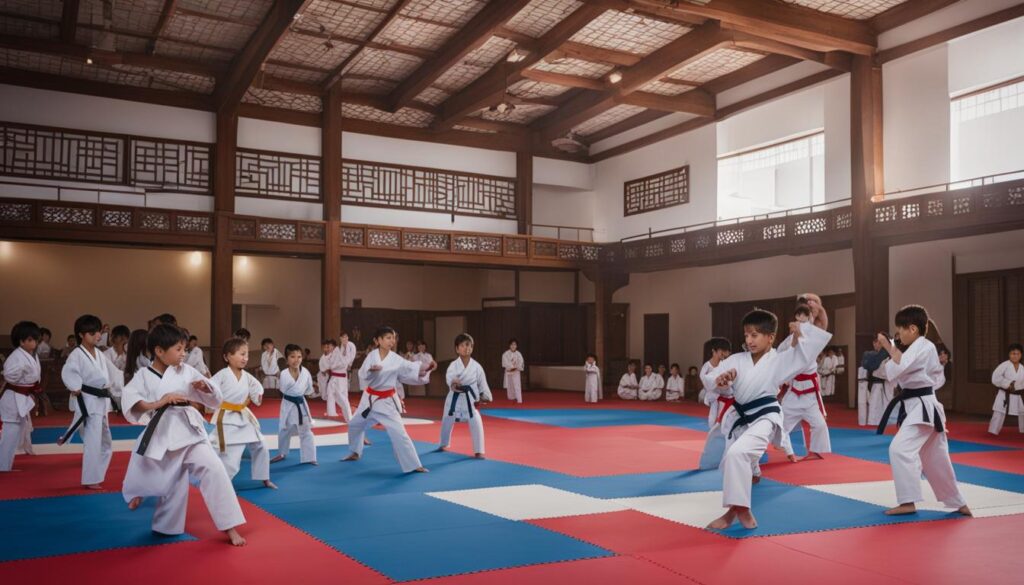 karate and taekwondo training for children